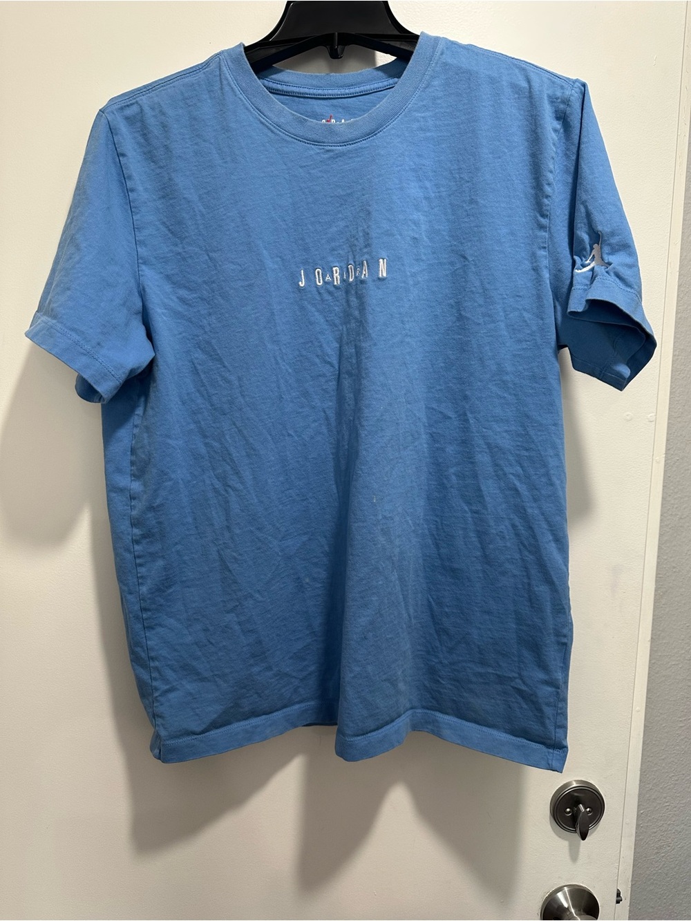 Jordan Short Sleeve Tee in Sky Blue with Embroidered Logo